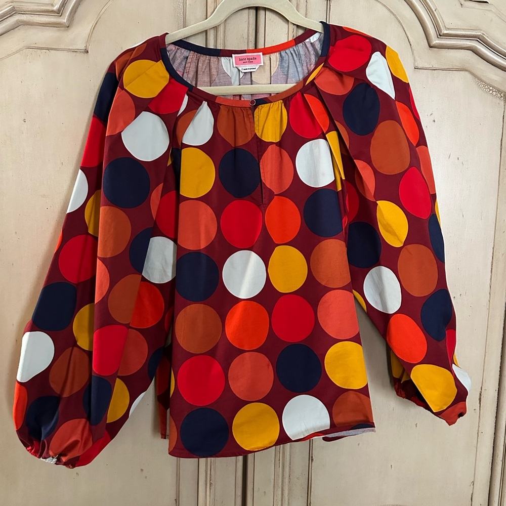 Kate Spade Multicolor Polka Dot Blouse